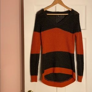 Rue 21 Orange and Grey Sweater size Medium
